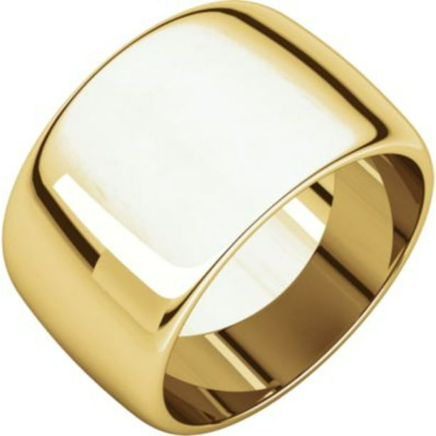 Bonyak Jewelry 10k White Gold 2.5 mm Half Round Edge Band Size 13 